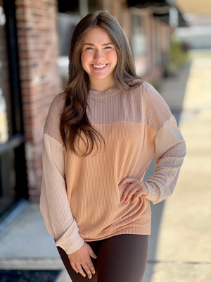 Color Block Long Sleeve Top