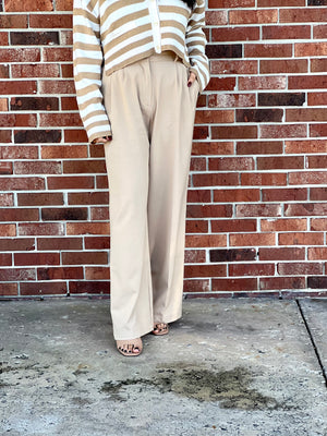 HW Khaki Wide Leg Pants