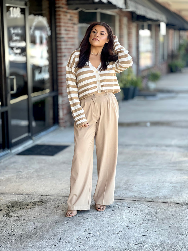 HW Khaki Wide Leg Pants