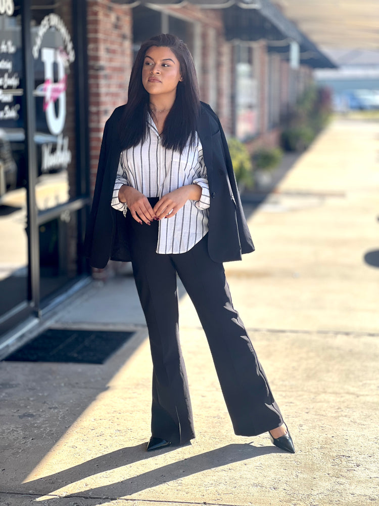 HW Black Bell Bottom Dress Pants