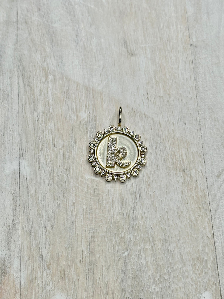 Vintage Coin Initial Charm