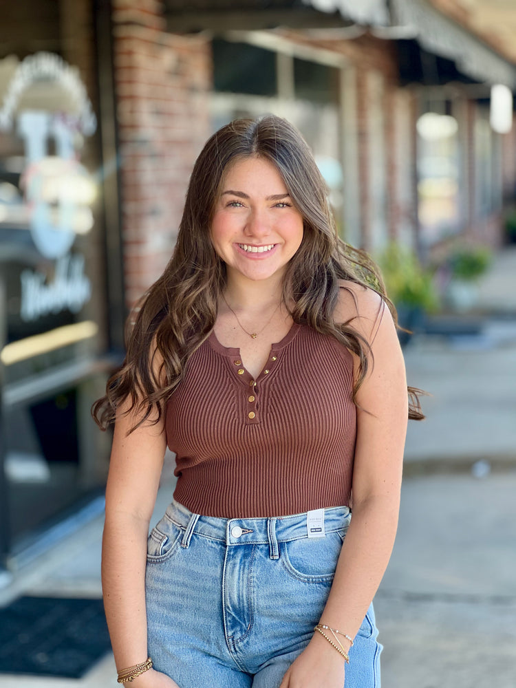 Brown Knit Crop Top