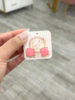 Pink Glitter Earrings