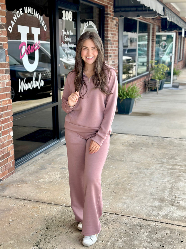 Mauve Half Zip Sweatshirt