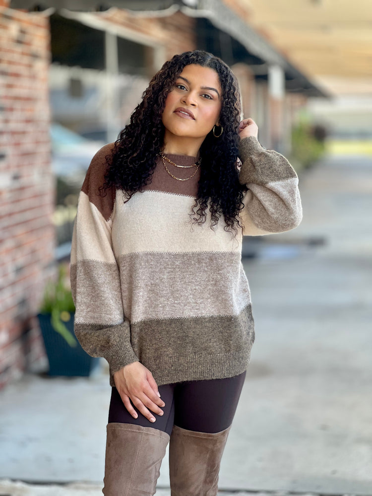 Color Block Pullover Sweater