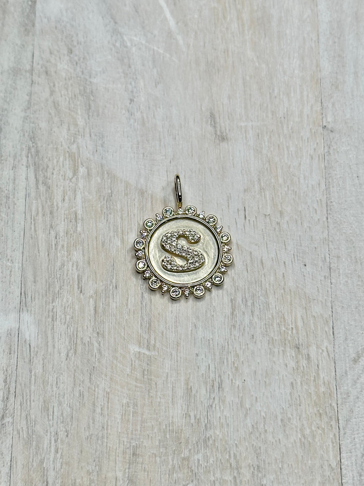 Vintage Coin Initial Charm