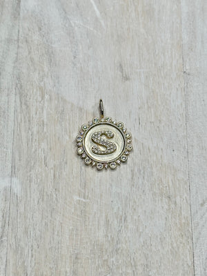 Vintage Coin Initial Charm