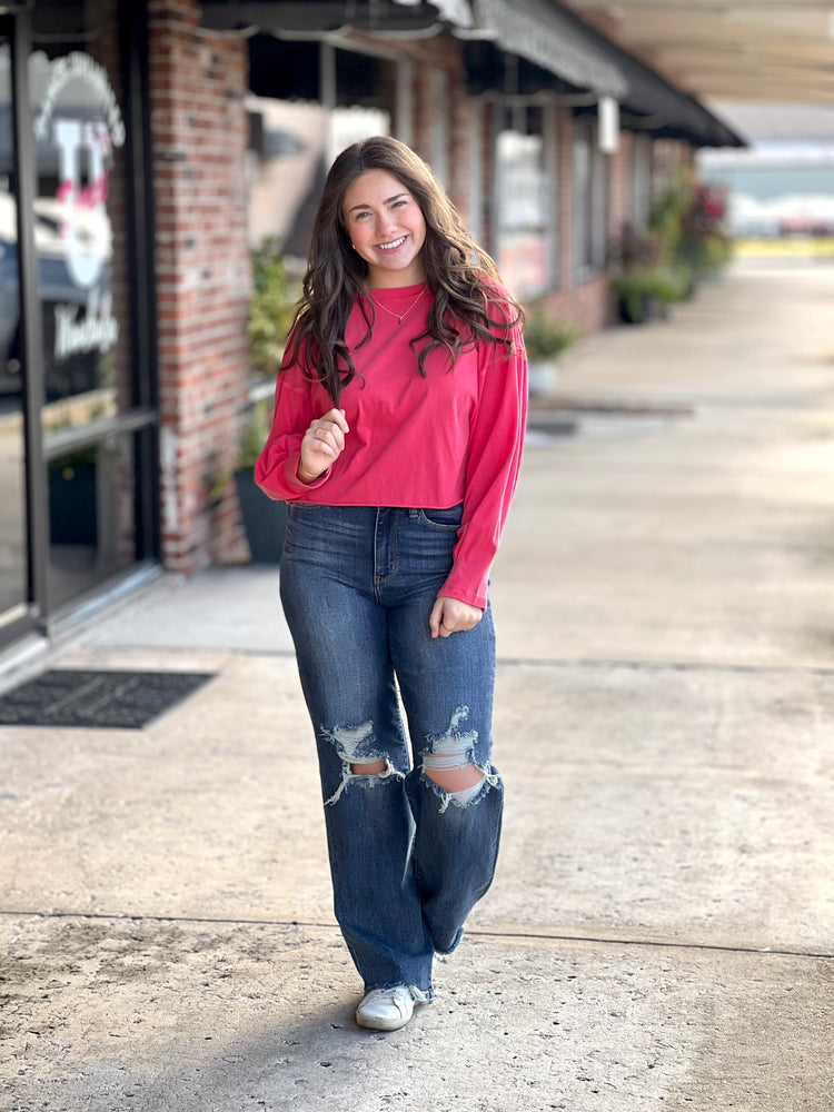 Crimson Crushed Crop Top