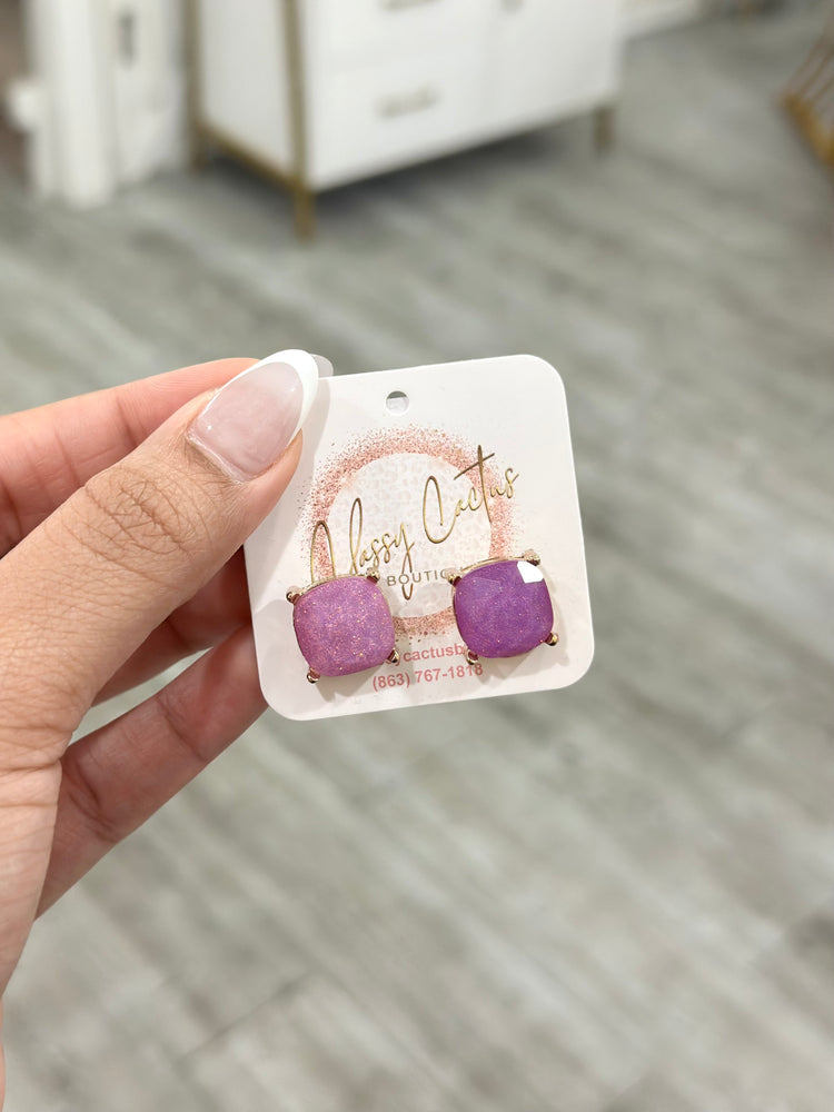 Lavender Glitter Earrings