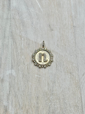 Vintage Coin Initial Charm