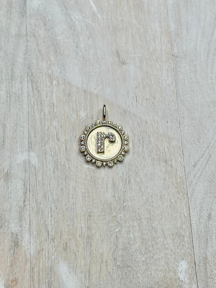 Vintage Coin Initial Charm