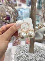 Gold Backed Pearl Earrings