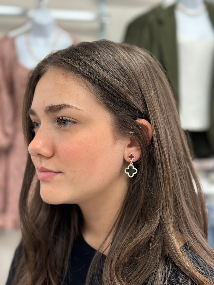 Game Day Clover Dangling Earrings