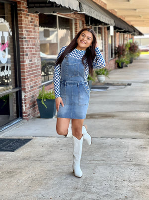 High Waisted Raw Hem Overalls