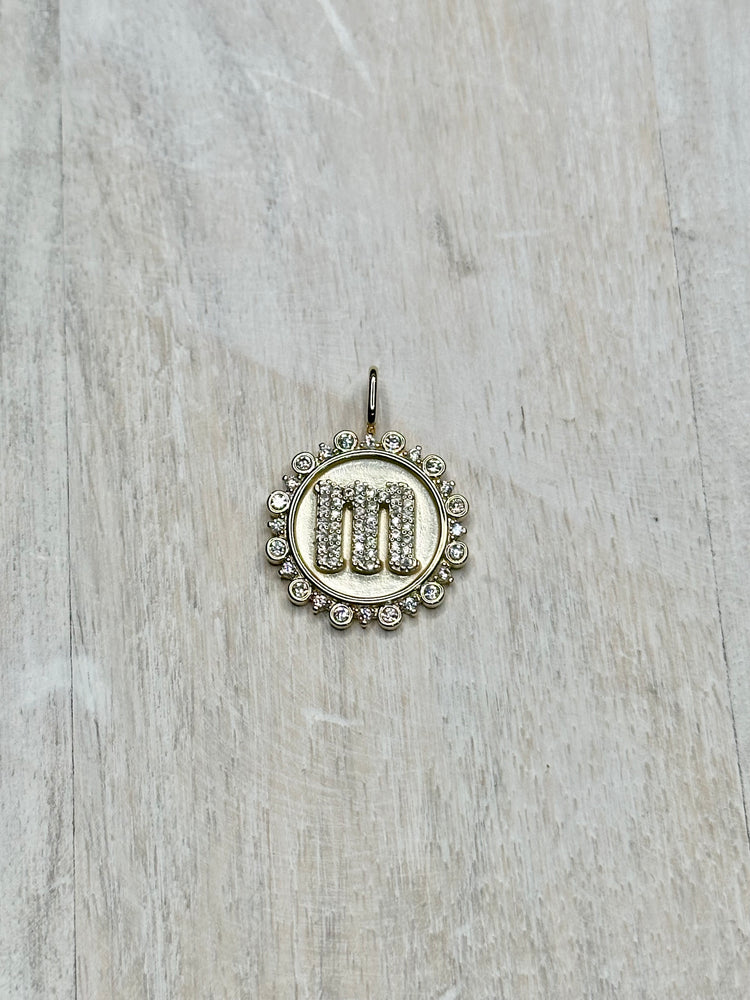 Vintage Coin Initial Charm