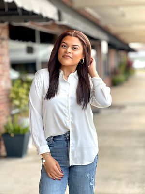 Ivory Pearl Glow Luxe Blouse