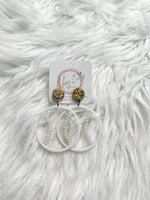 Baseball Gold Druzy Earrings