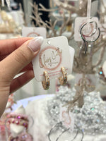 Gold Multi Color Hoop Earrings