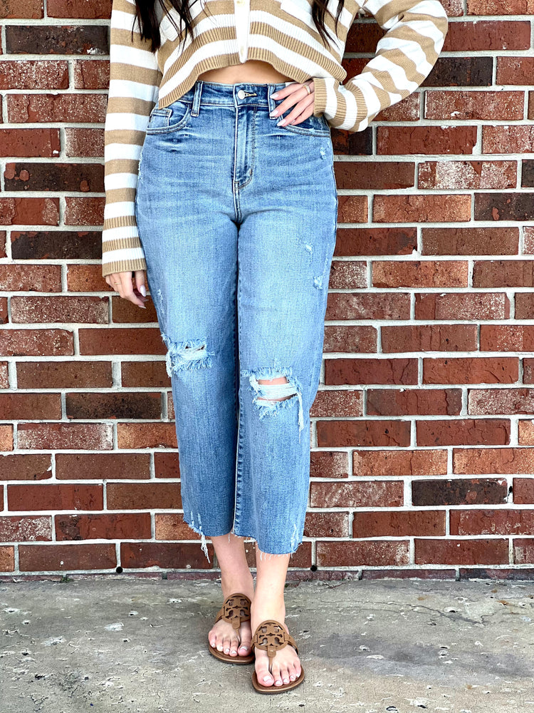 HW Crop Wide Leg Jeans