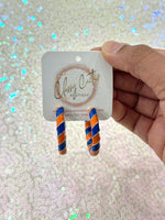 Orange & Blue Open Hoop Earrings