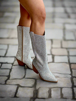 Glitzy Clear Rhinestone Boots