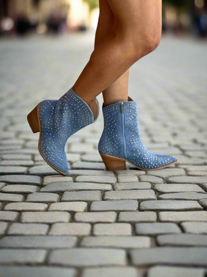 Lowlights Denim Studded  Booties