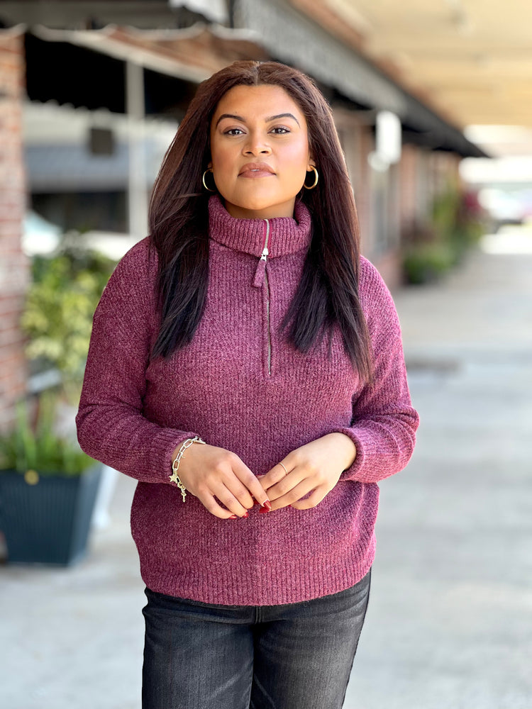 Cabernet Half Zip Sweater