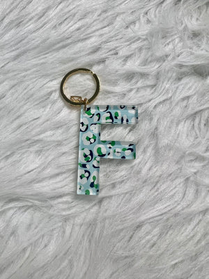 Patterned Initial Keychain