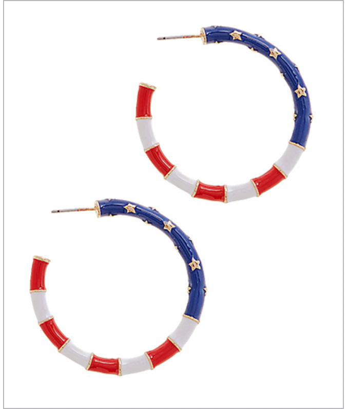 Flag Hoop Earrings