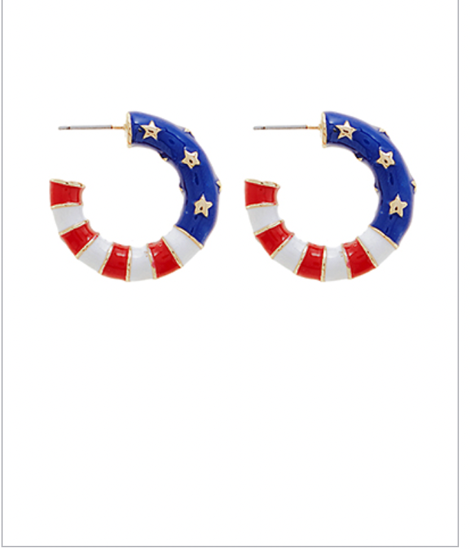 1" Flag Hoop Earrings