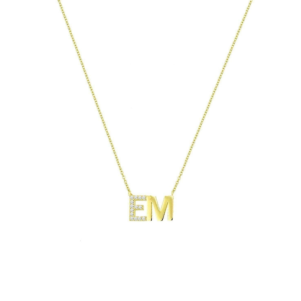 PREORDER Custom  Initials Necklace with Crystals