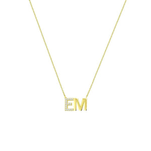 PREORDER Custom  Initials Necklace with Crystals