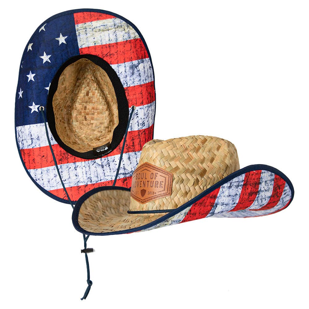 Soul of Adventure - Cowboy Straw Hat | American Flag