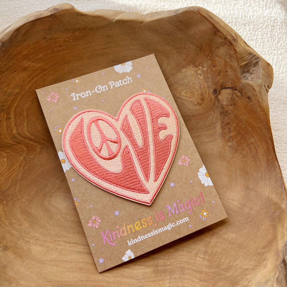 Kindness is Magic - Love 70s Retro Heart Patch