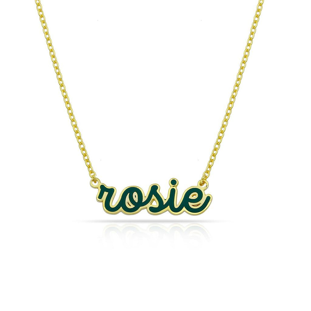 PREORDER Water Resistant Custom Cursive Enamel Necklace