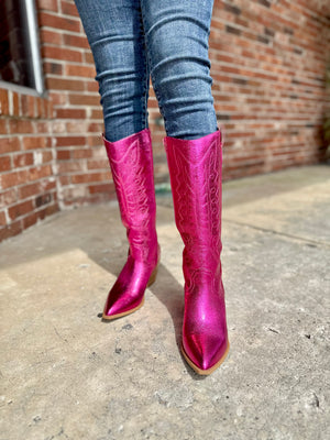 Glitzy Gold Rhinestone Boots