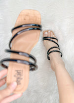 Dreamy Black Patent Sandal